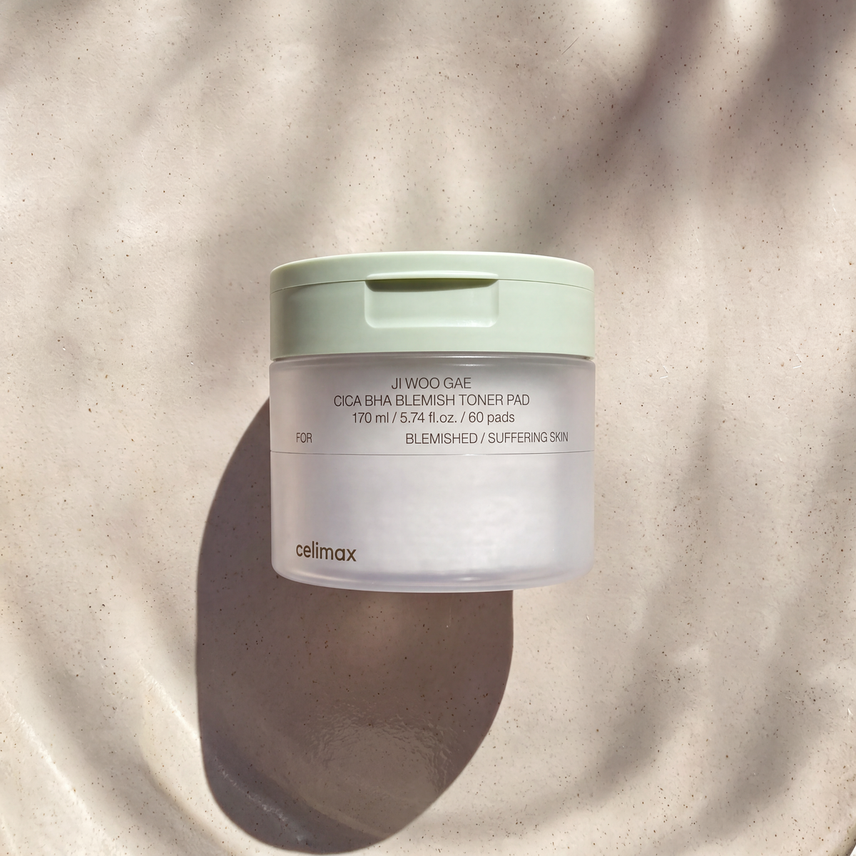 Celimax Ji Woo Gae Cica BHA Blemish Toner Pad ~ 60 Pads