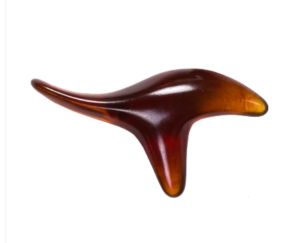 Resin Beeswax Triangle Sparrow Foot Massage Bird-shaped Acupoint Massager Triangle Manual Acupuncture Pen Amber Triple Fork